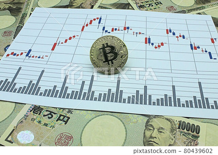 [Thumbnails of articles about virtual currency, Bitcoin, investment, etc.] Bitcoin and 10,000 yen bills 80439602