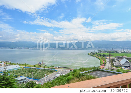 Lake Suwa and the cityscape seen from the Lake Suwa service area 80439732