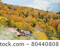 從深之湯溫泉的黃葉望去的八幡平Aspite Line Observatory 80440808