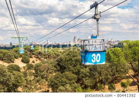 Cable car in Madrid in Spain 80441392