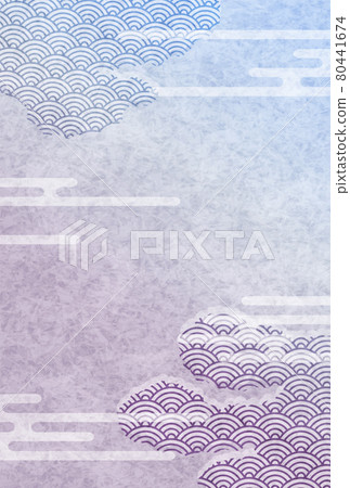 Mourning Japanese pattern postcard background Mourning Japanese pattern postcard background 80441674