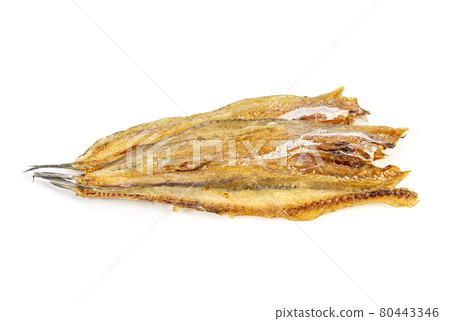 Dry fish isolated on white background Dry fish isolated on white background 80443346