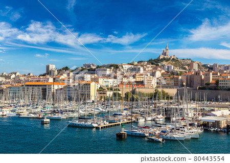 Notre Dame de la Garde and olf port in Marseille, France Notre Dame de la Garde and olf port in Marseille, France 80443554
