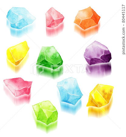 各種顏色的模擬水彩手撕琥珀糖 各種顏色的模擬水彩手撕琥珀糖 80445117