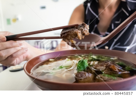 clear stewed beef noodle soup 80445857
