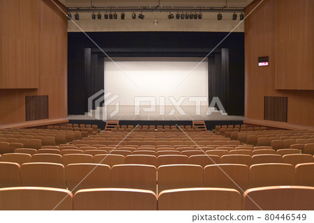 Unmanned stage, theater with spectators' seats Unmanned stage, theater with spectators' seats 80446549