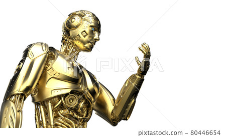 Gold AI robot 3D illustration Gold AI robot 3D illustration 80446654