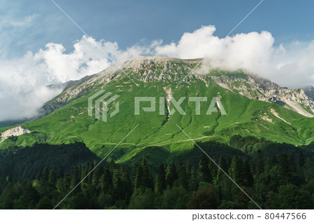 Mountain peaks in the western part of the Main Caucasian Ridge. 80447566