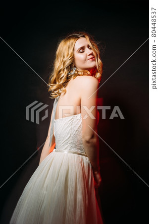 bridal woman enjoying celebration holiday look bridal woman enjoying celebration holiday look 80448537