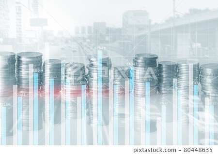 Concept of financial technologies. Trading with blue charts Concept of financial technologies. Trading with blue charts 80448635