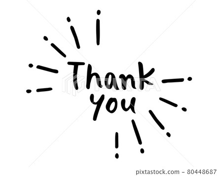 Cute character Thank you / handwritten character illustration Cute character Thank you / handwritten character illustration 80448687