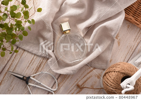 Perfume bottle and living room scenery Stock Photo 80448967