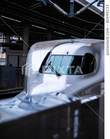 Shinkansen departing from Shin-Yokohama Station 80449133
