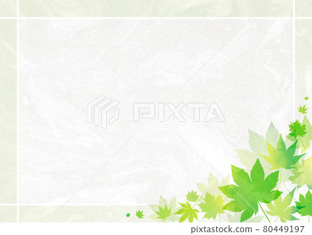 背景材料 Kaede Kaede 秋葉 新鮮的綠色 Wakaba（日本紙圖像） 80449197