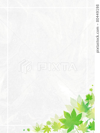 Background material Kaede Kaede Autumn leaves Fresh green Wakaba (Japanese paper image) 80449198