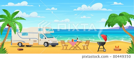 Seascape, vacation banner. Seascape, vacation banner. 80449350