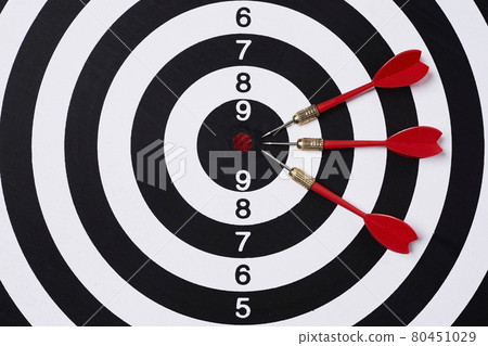 Darts on a dartboard 80451029