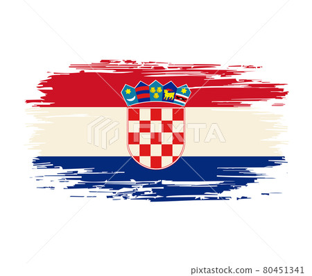 Croatian flag brush grunge background. Vector illustration. Croatian flag brush grunge background. Vector illustration. 80451341