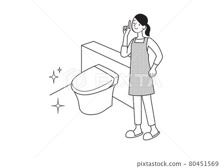 Female illustration toilet cleaning reform 80451569