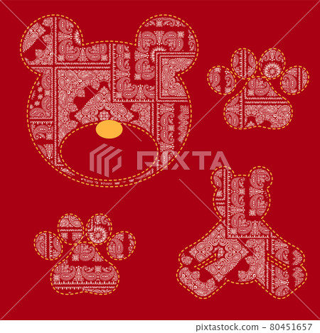 可愛的熊頭巾圖案, 可愛的熊頭巾圖案, 80451657