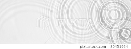 Water panoramic banner background. White water texture, aqua surface with rings and ripples 80451934