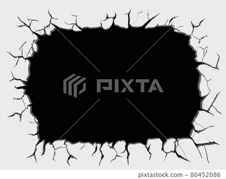 Black hole whith cracks or broken wall. 80452086