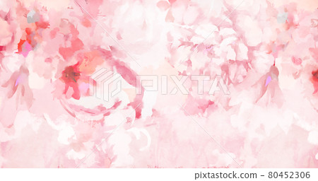 Beautiful pink watercolor rose and peony flowers Beautiful pink watercolor rose and peony flowers 80452306