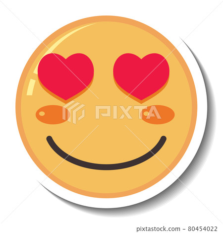 A sticker template of emoji with heart eyes isolated 80454022