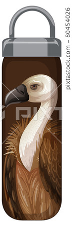 A brown thermos bottle with vulture pattern A brown thermos bottle with vulture pattern 80454026