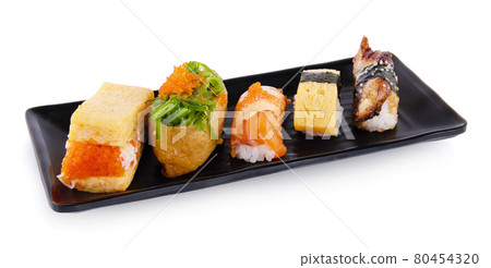 Set of nigiri sushi Isolated on white background 80454320