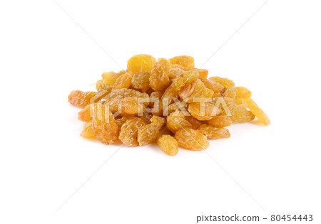 Yellow Raisins isolated on white background. Yellow Raisins isolated on white background. 80454443