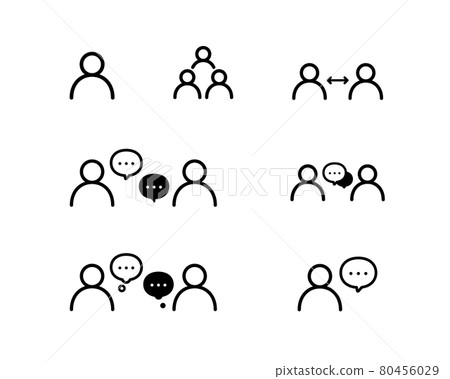 Set of icons for people and teams People Communication Organization Business Meeting Conversation Meeting 80456029