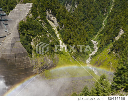 Sightseeing water discharge of Kurobe Dam (100 Selected Dam Lakes, Tateyama Kurobe Alpine Route) Sightseeing water discharge of Kurobe Dam (100 Selected Dam Lakes, Tateyama Kurobe Alpine Route) 80456366