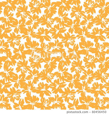 Orange Floral Seamless Pattern Background 80456450