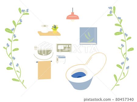 時尚舒適的洗手插畫素材 時尚舒適的洗手插畫素材 80457340