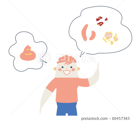 Poop shape and elementary school student illustration material 80457365