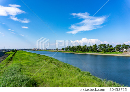 河床、河流和天空 河床、河流和天空 80458735