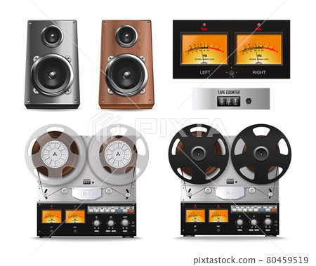 Two sound speaker and reel tape recorders Two sound speaker and reel tape recorders 80459519
