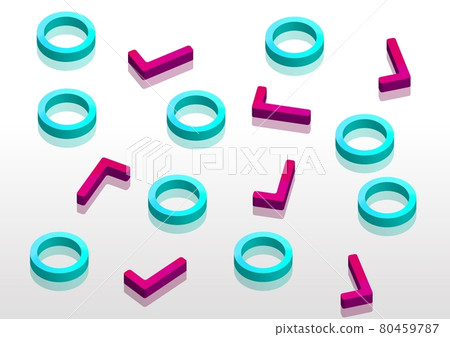 3D illustration with circles and check marks no.08 80459787