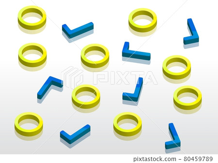 3D illustration with circles and check marks no.09 3D illustration with circles and check marks no.09 80459789