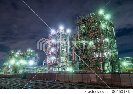"Kanagawa Prefecture" Factory night view, Keihin industrial area "Kanagawa Prefecture" Factory night view, Keihin industrial area 80460378