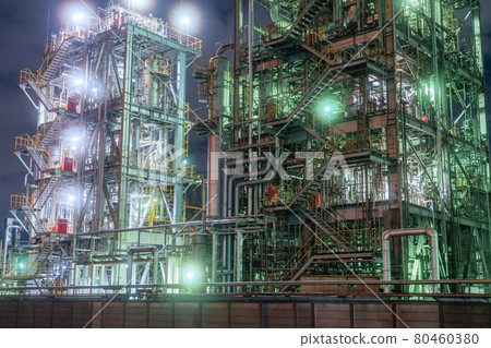 "Kanagawa Prefecture" Factory night view, Keihin industrial area "Kanagawa Prefecture" Factory night view, Keihin industrial area 80460380