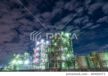 “神奈川縣”工廠夜景，京濱工業區 80460471