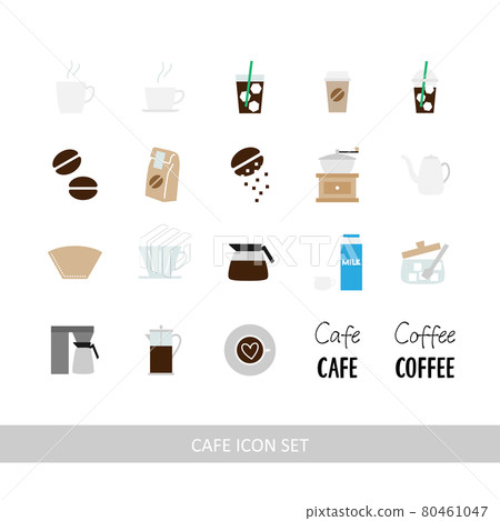 Coffee / cafe illustration icon set (white background / vector / cutout) Coffee / cafe illustration icon set (white background / vector / cutout) 80461047