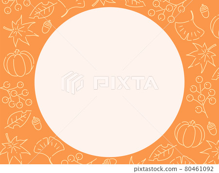 Autumn plant and nature line drawing illustration banner frame orange / 4: 3 horizontal position / with variations Autumn plant and nature line drawing illustration banner frame orange / 4: 3 horizontal position / with variations 80461092