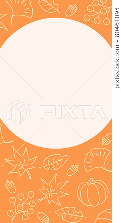 Autumn plant and nature line drawing illustration banner frame orange / 1: 2 portrait / with variations Autumn plant and nature line drawing illustration banner frame orange / 1: 2 portrait / with variations 80461093