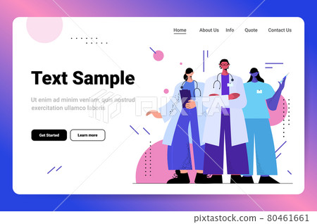 doctors team in uniform standing together medicine healthcare teamwork fight against covid-19 concept 80461661