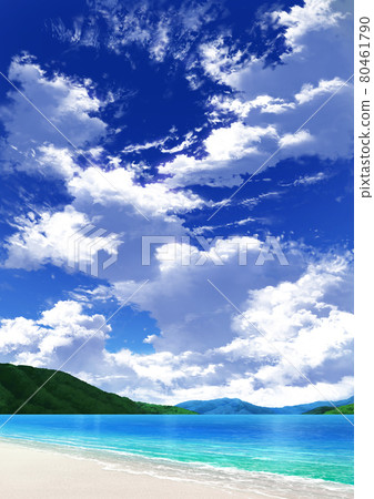【縱向】藍天白雲10_山01_海09 80461790