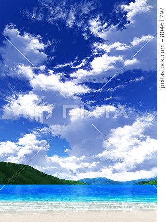 【縱向】藍天白雲10_山01_海08 80461792