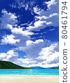 【縱向】藍天白雲10_山01_海07 80461794